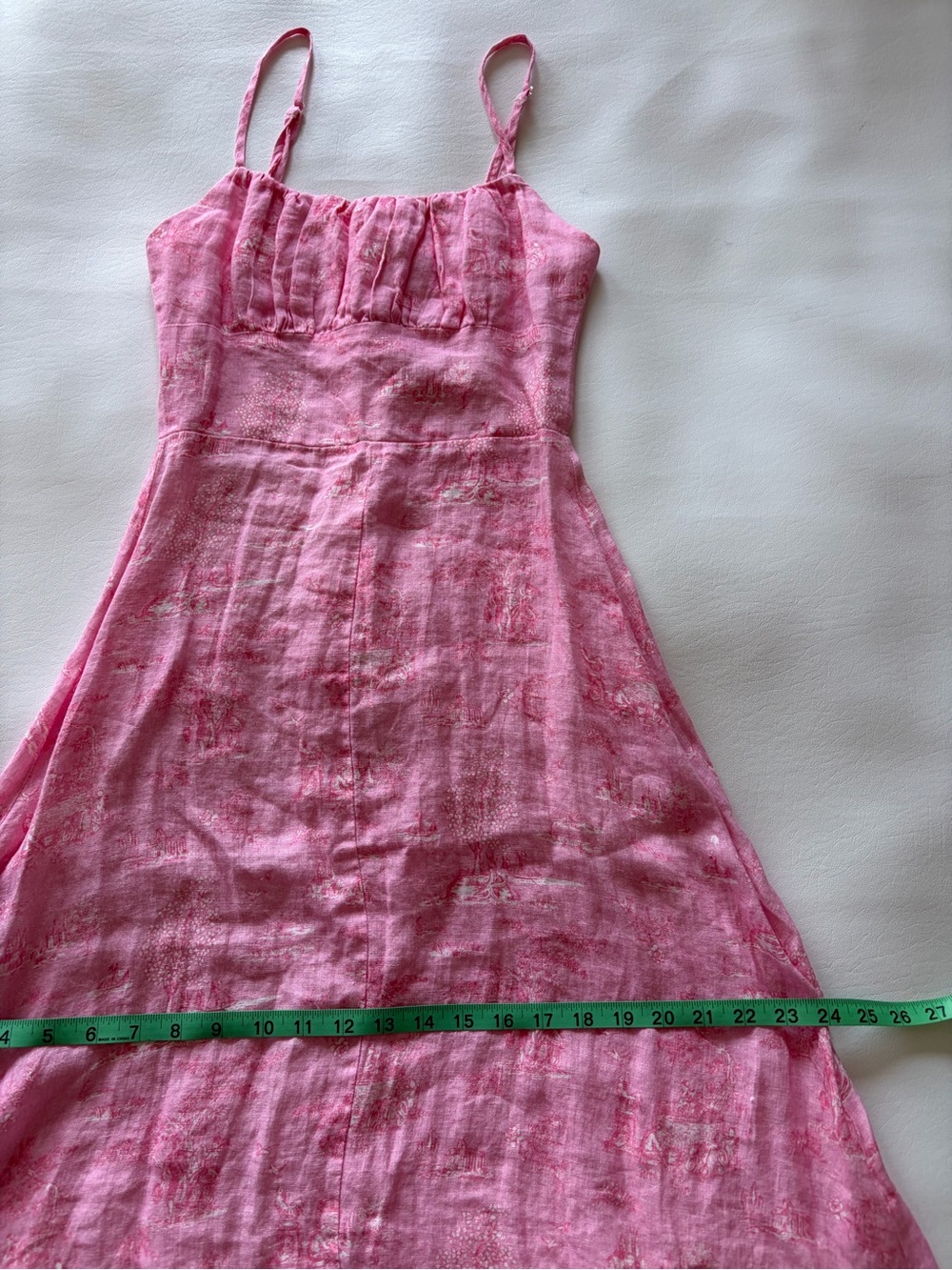 Palm Noosa Ely Linen Dress Floral Romantic Feminine Vacation Coastal Midi Sz 6 - Picture 7 of 13